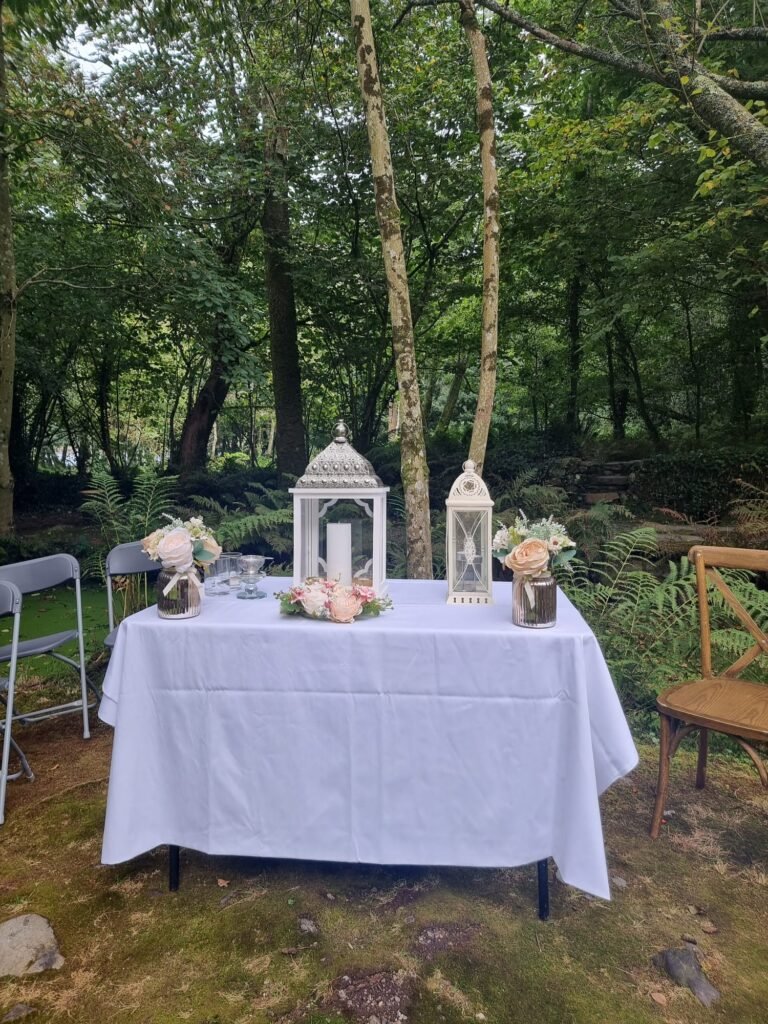 Outdoor altar table with Brian Twomey Cork Celebrant